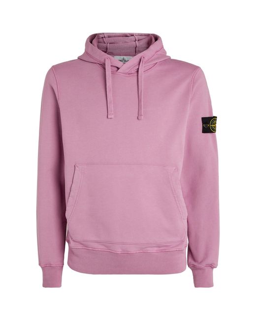 Stone Island Pink Compass Logo Hoodie for men