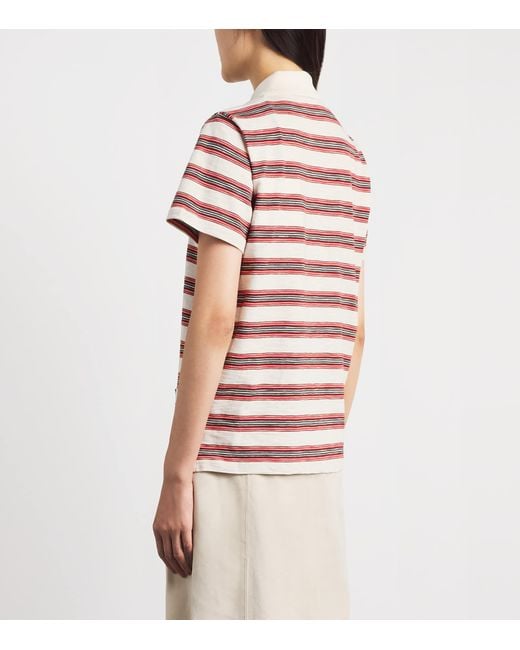 Moncler Pink Cotton Stripe Polo Shirt