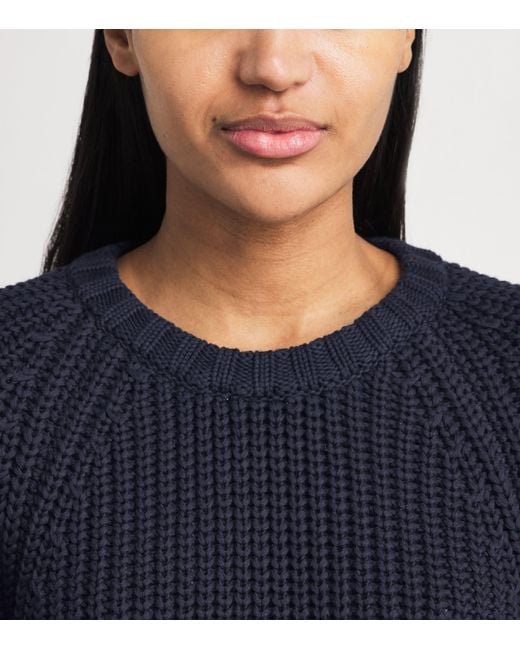 ME+EM Blue Organic Cotton Weekend Sweater