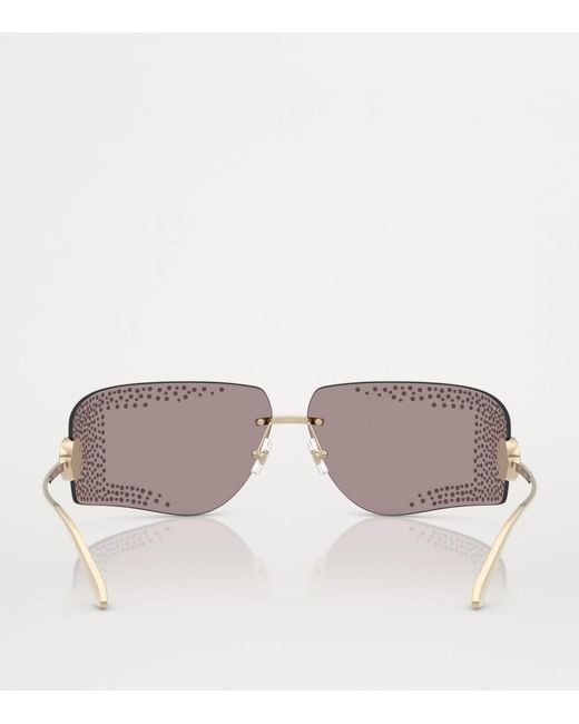 Jimmy Choo Gray Embellished Wire-Frame Sunglasses