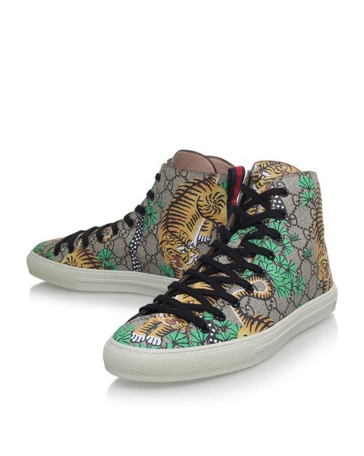 Gucci Tiger High-top Trainers in Green | Lyst