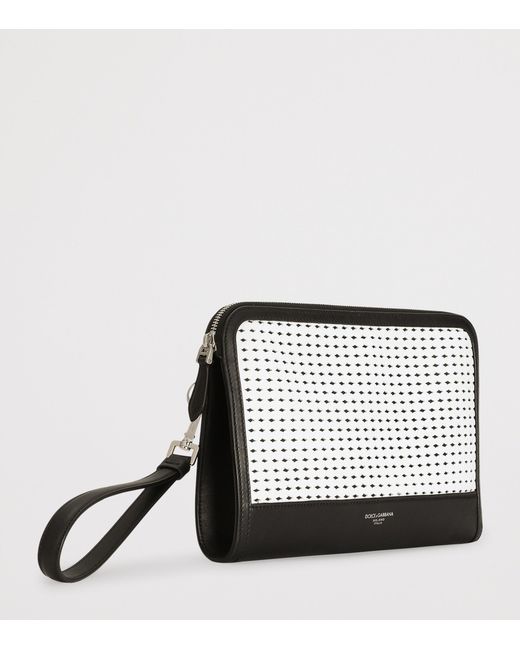 Dolce & Gabbana Black Plongé Calfskin Atene Pouch for men