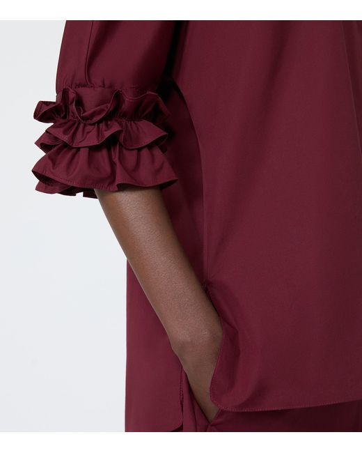 Max Mara Red Poplin Shirt