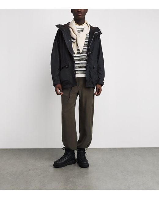 Barbour Black Waxed Cotton Tide Jacket for men