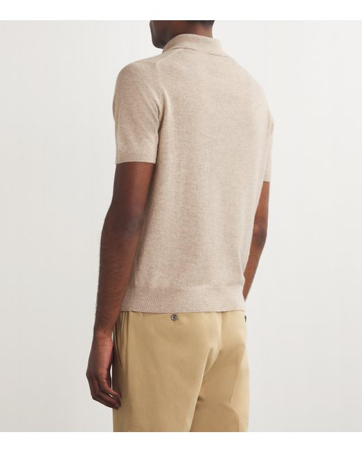 Harrods Natural Cashmere Polo Shirt for men