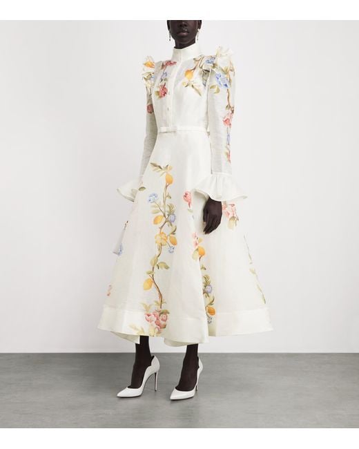 LEO LIN Natural Floral Selina Midi Dress