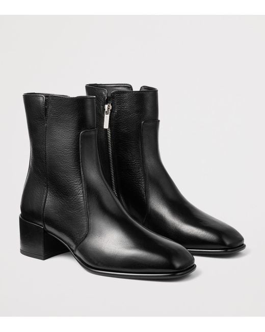 Jimmy Choo Black Eliot 45 Leather Ankle Boots