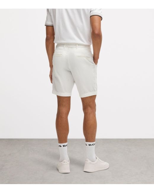 Boss Gray Stretch-Cotton Slim Shorts for men