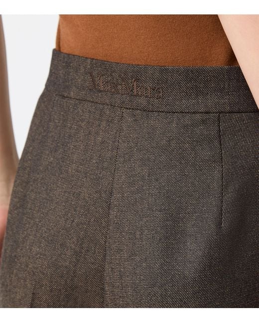 Max Mara Brown Virgin Wool Wide Trousers