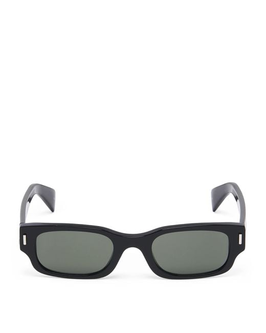 McQueen Black Rectangular Panthos Sunglasses