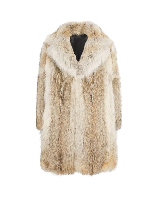 Yves Salomon Natural Coyote Fur Midi Coat for men