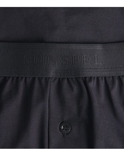 Sunspel Blue Superfine Cotton Boxer Shorts for men
