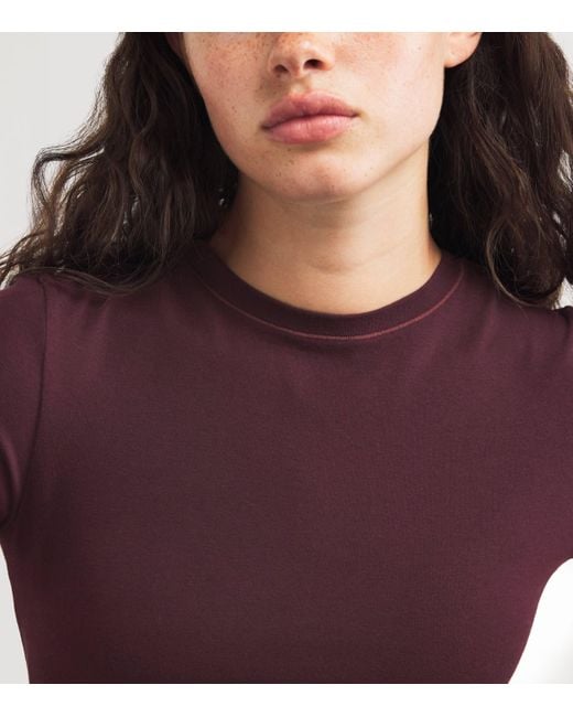 Skims Purple Cotton Jersey T-Shirt