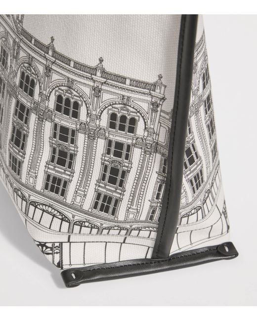 Harrods White Small Building Shopper Bag
