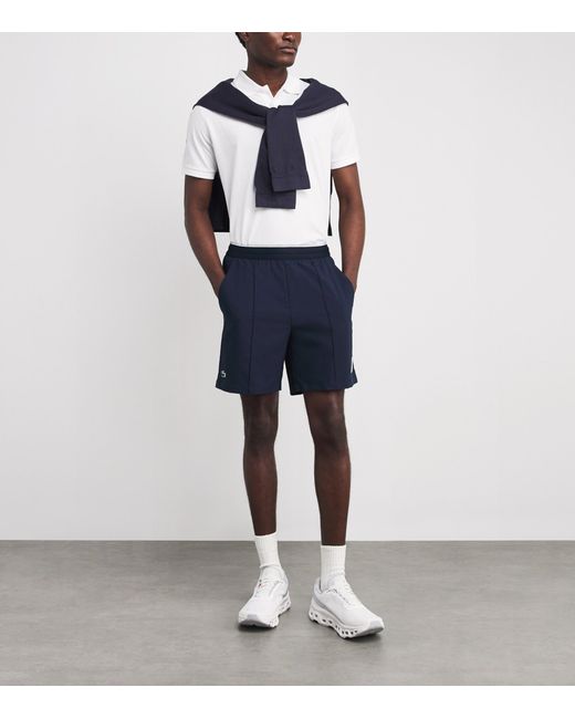 Lacoste Blue Stretch Taffeta Ultra Dry Tennis Shorts for men