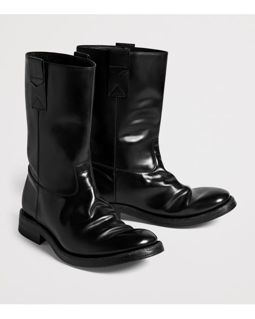 Bottega Veneta Black Leather Slip-On Boots for men