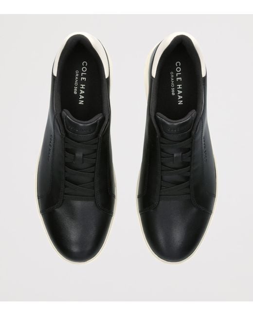 Cole Haan Black Leather Grandprø Luxe Slip-On Sneakers for men