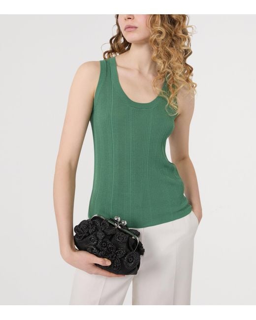 Weekend by Maxmara Green Rib-Knit Tank Top