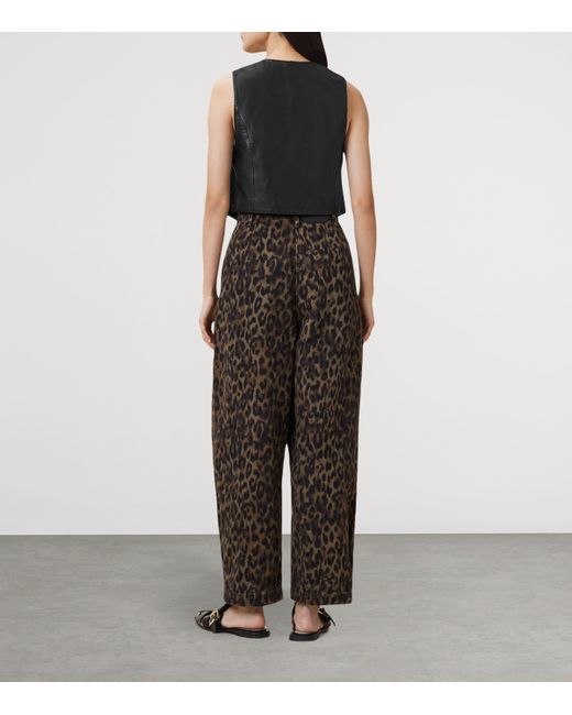 AllSaints Brown Leopard Print Jeans