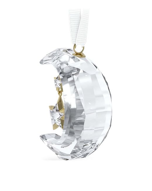 Swarovski White Holiday Magic Moon Ornament