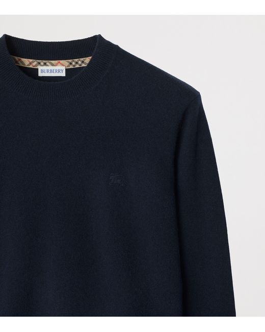 Burberry Blue Cashmere-Blend Ekd Slim Sweater for men