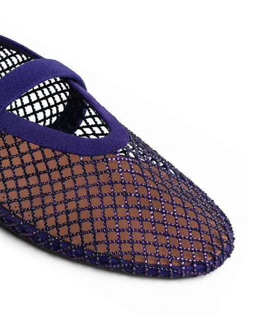Alaïa Blue Mesh Ballet Flats