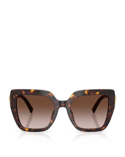 Dolce & Gabbana Brown Tortoise Square Cat-Eye Sunglasses