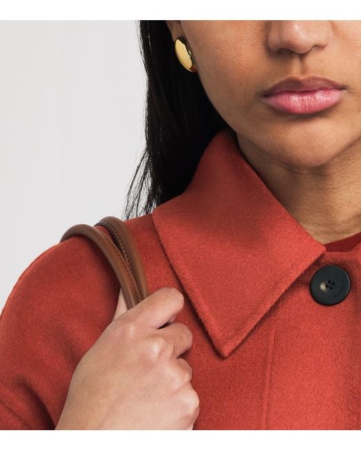 Joseph Red Wool-Silk Cropped Kalaa Jacket