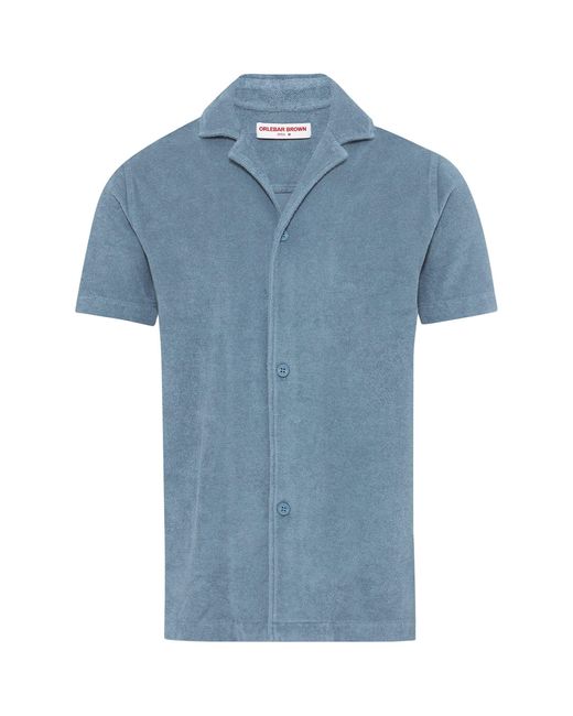 Orlebar Brown Blue Towelling Howell Shirt for men