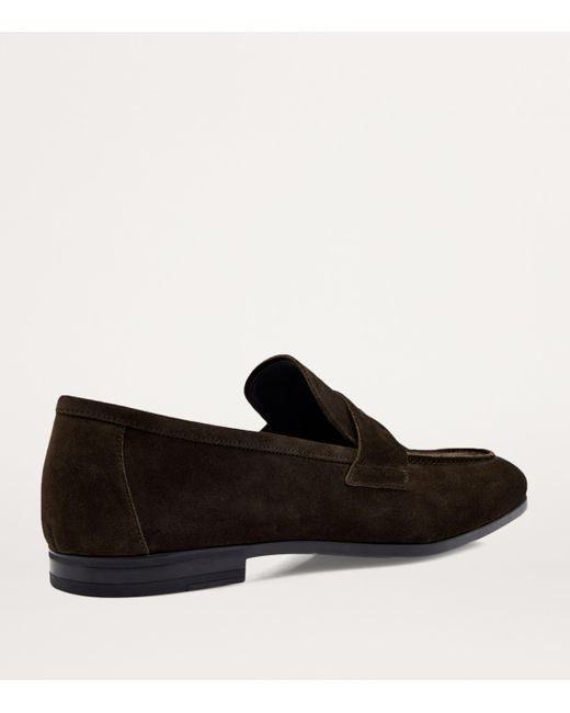 Tom Ford Black Suede Sean Penny Loafers for men