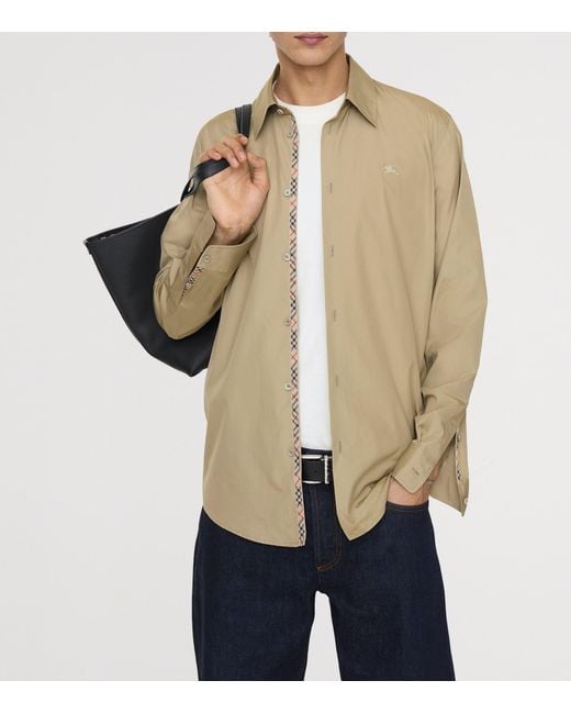 Burberry Natural Cotton Poplin Shirt for men