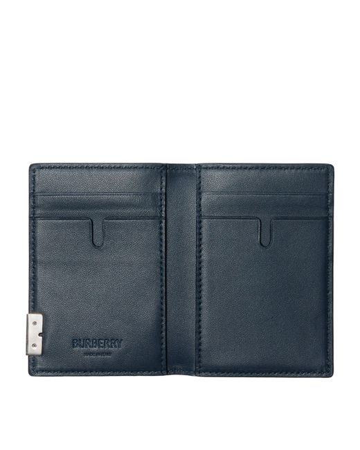 Burberry Blue Calfskin B-cut Wallet for men