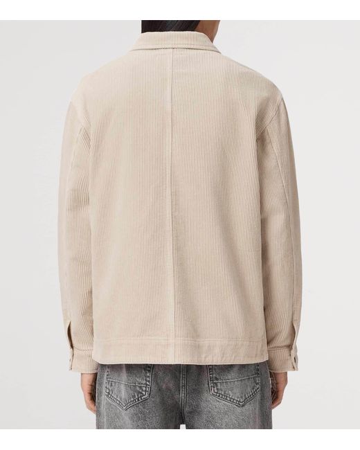 AllSaints Natural Corduroy Castleford Overshirt for men