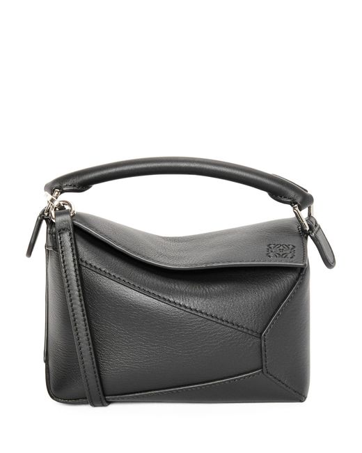 Loewe Gray Mini Leather Puzzle Edge Top-handle Bag