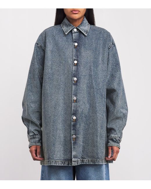 Stella McCartney Blue Denim Hotfix Embellished Overshirt