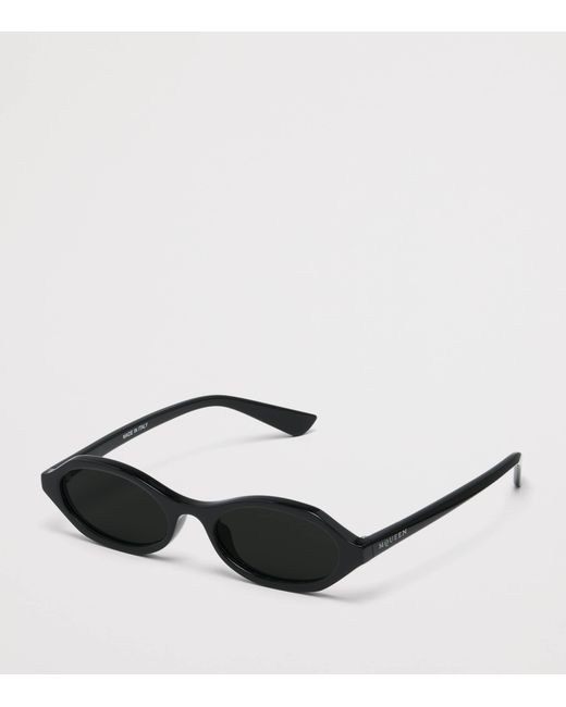 McQueen Black Oval Sunglasses