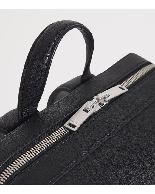 Sandro Black Leather Logo Backpack for men