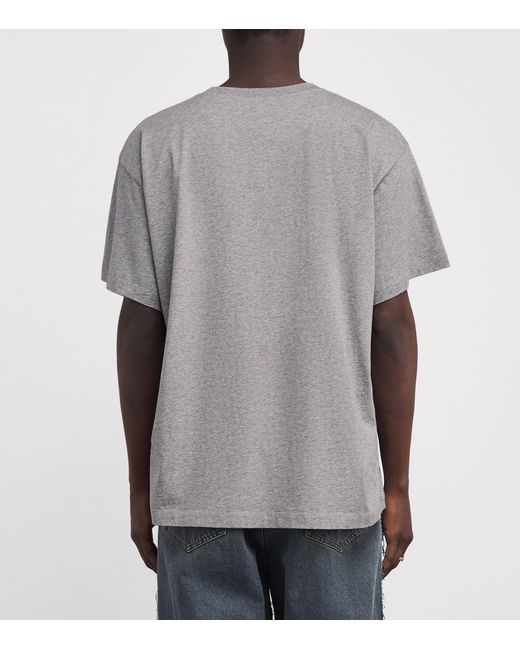 MM6 by Maison Margiela Gray Cotton Numeric Tab T-Shirt for men
