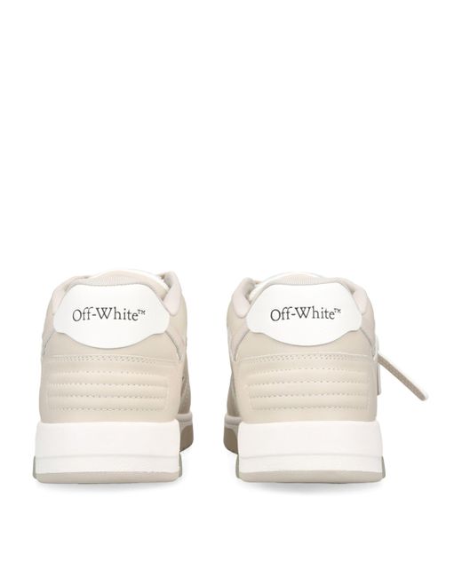 Off-White c/o Virgil Abloh White Out Of Office Logo-Embroidered Leather Low-Top Trainers for men