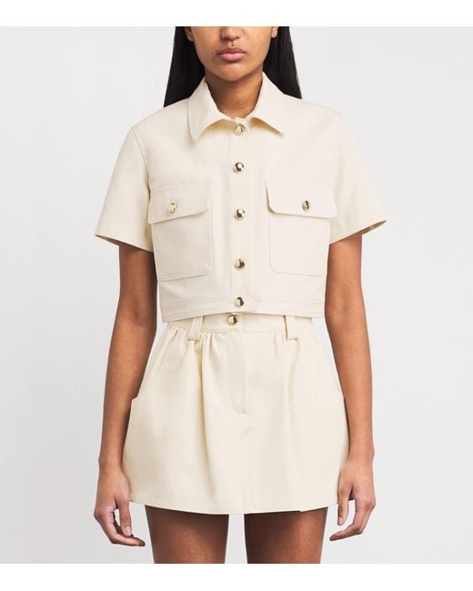 Maje Natural Cotton Cropped Jacket