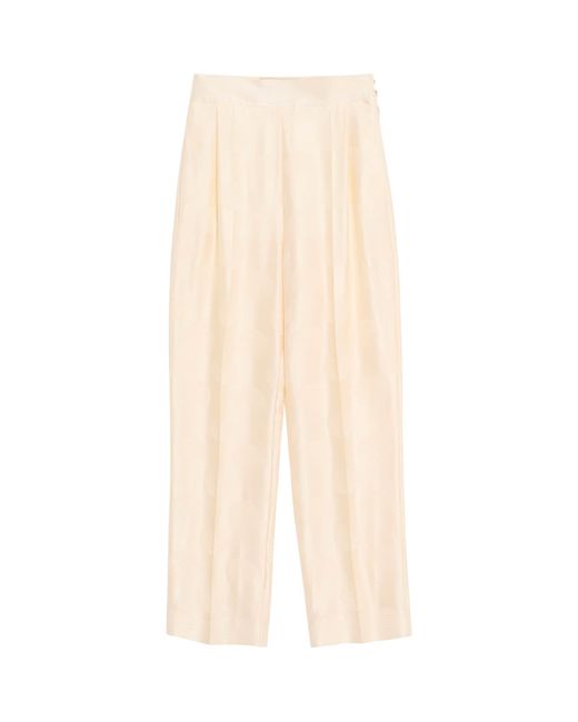 Valentino White Silk Trousers