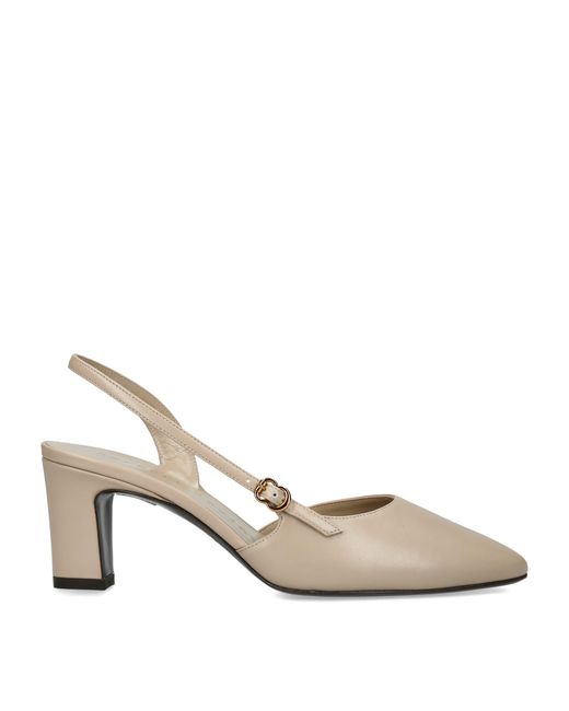 Herbert Levine Natural Leather Ask Around Slingback Heels 65
