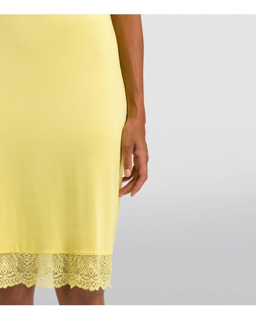Hanro Yellow Josephine Lace-trim Nightdress