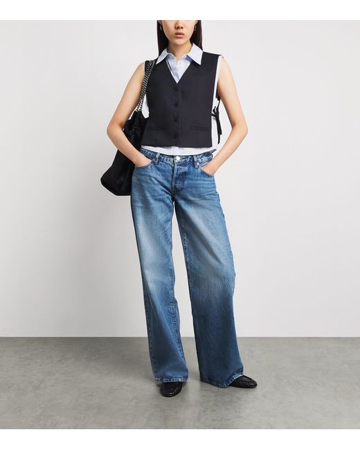 Sandro Blue Sleeveless Layered Waistcoat