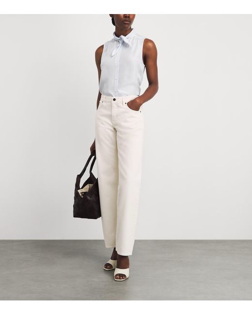 FRAME White The Saturday Low-Rise Straight Jeans