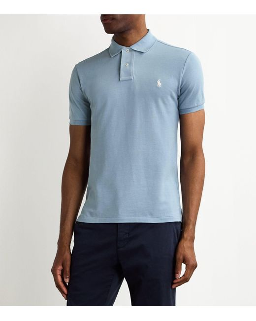 Polo Ralph Lauren Blue Cotton Mesh Slim-fit Polo Shirt for men