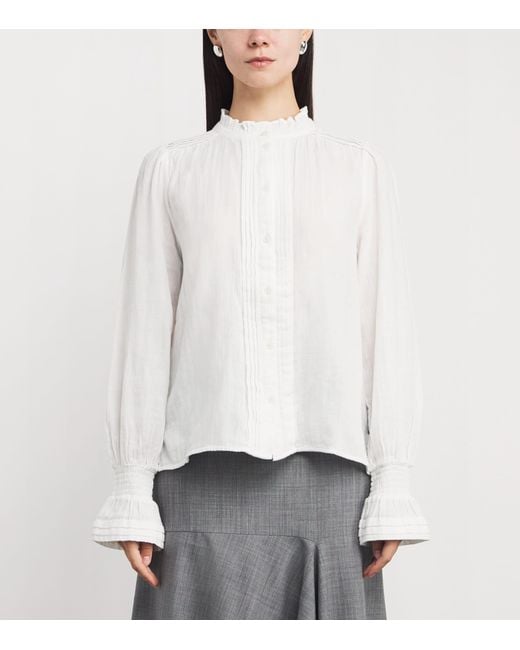ME+EM White Cotton Pleated Blouse