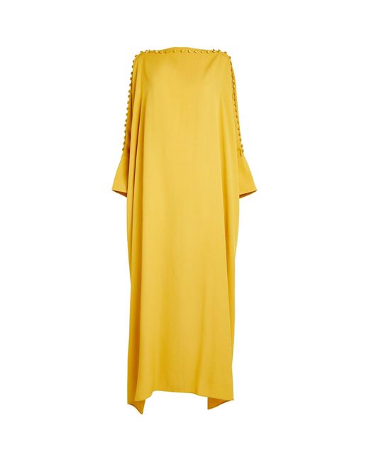 ‎Taller Marmo Yellow Mila Kaftan Maxi Dress