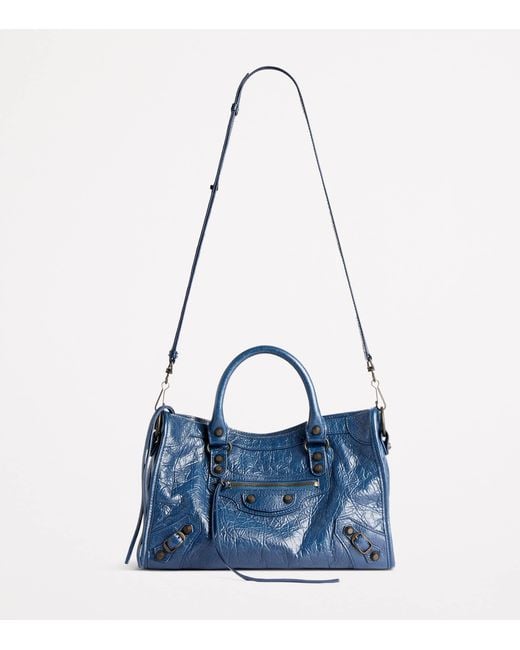 Balenciaga Blue Small Lambskin Le City Top-Handle Bag