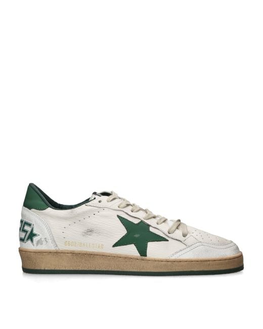 Golden Goose Deluxe Brand Green Leather Ballstar Sneakers for men